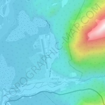 Mapa topográfico Villa O'Higgins, altitud, relieve