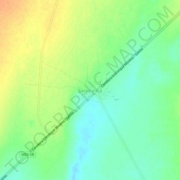 Mapa topográfico Sierra Vieja, altitud, relieve