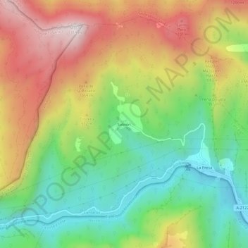 Mapa topográfico Sobrón, altitud, relieve