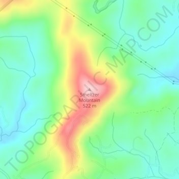 Mapa topográfico Smeltzer Mountain, altitud, relieve
