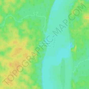 Mapa topográfico Comunidade Santo Antonio, altitud, relieve