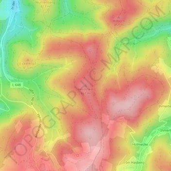 Mapa topográfico Herdstein, altitud, relieve