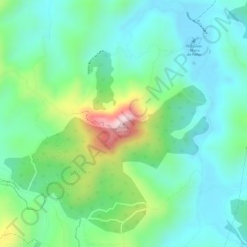 Mapa topográfico Morro da Palha, altitud, relieve