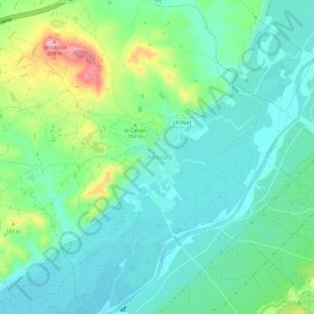 Mapa topográfico Aitona, altitud, relieve