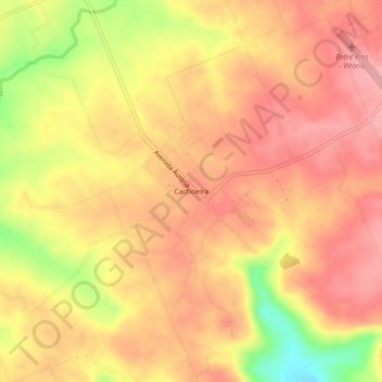 Mapa topográfico Cachoeira, altitud, relieve