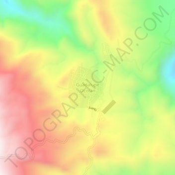 Mapa topográfico Guadalupe Ocotán, altitud, relieve