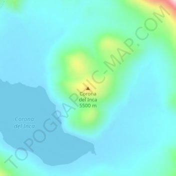 Mapa topográfico Corona del Inca, altitud, relieve