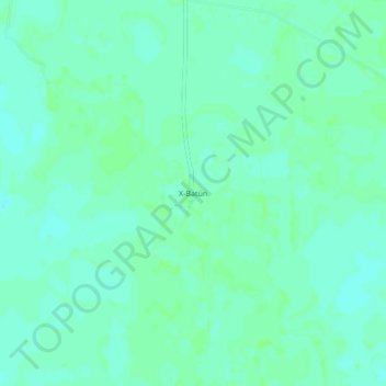 Mapa topográfico X-Batún, altitud, relieve