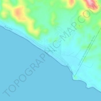 Mapa topográfico Troncones, altitud, relieve