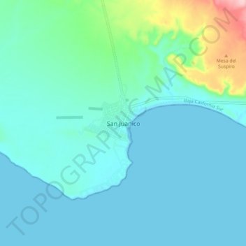 Mapa topográfico San Juanico, altitud, relieve