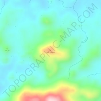Mapa topográfico Cerro Siska, altitud, relieve