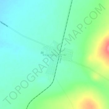 Mapa topográfico Estación Gutiérrez, altitud, relieve