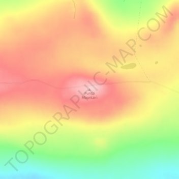 Mapa topográfico Puntzi Mountain, altitud, relieve