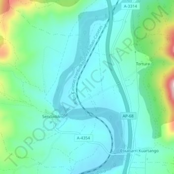 Mapa topográfico Rekalde, altitud, relieve