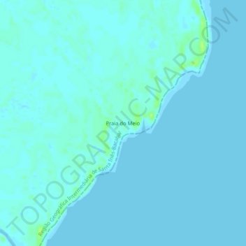 Mapa topográfico Praia do Meio, altitud, relieve