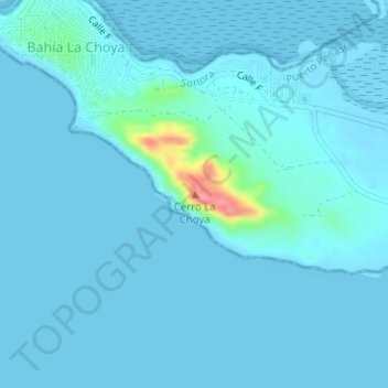 Mapa topográfico Cerro La Choya, altitud, relieve