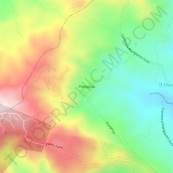 Mapa topográfico Philipinas, altitud, relieve