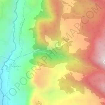 Mapa topográfico Cascada Guacimal 8, altitud, relieve