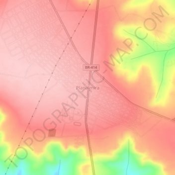 Mapa topográfico Planalmira, altitud, relieve
