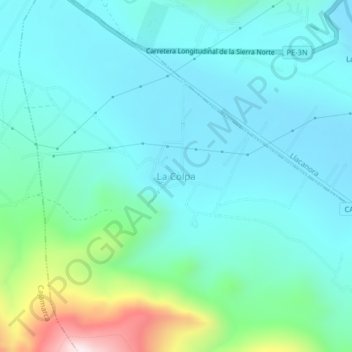 Mapa topográfico La Colpa, altitud, relieve