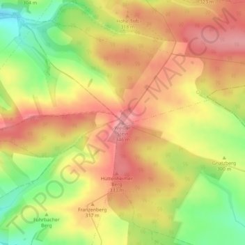 Mapa topográfico Weißer Stein, altitud, relieve