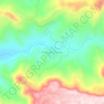 Mapa topográfico Emiliano Zapata, altitud, relieve