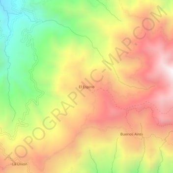 Mapa topográfico El Espino, altitud, relieve