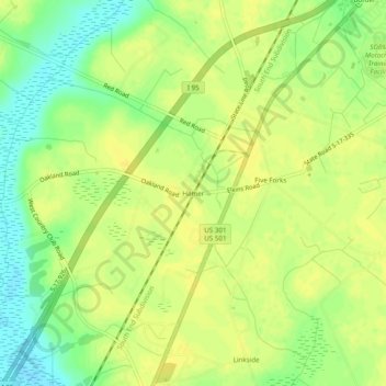 Mapa topográfico Hamer, altitud, relieve