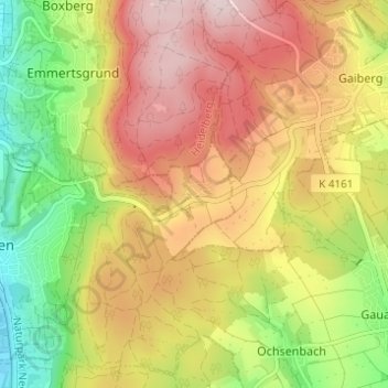Mapa topográfico Lingental, altitud, relieve