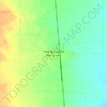 Mapa topográfico Alfredo V. Bonfil (Periquitos), altitud, relieve
