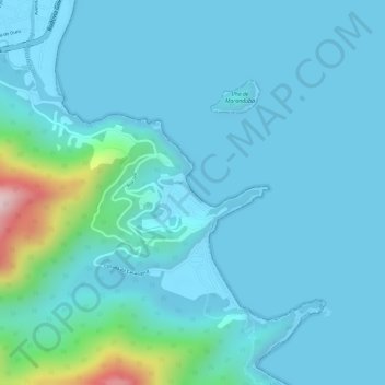 Mapa topográfico Praia do Pulso, altitud, relieve