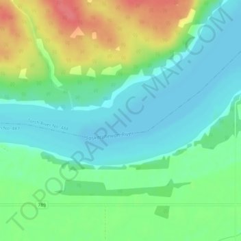 Mapa topográfico Codette Lake, altitud, relieve