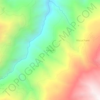 Mapa topográfico Atique, altitud, relieve