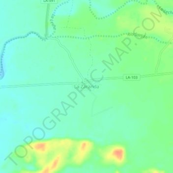 Mapa topográfico La Zaranda, altitud, relieve