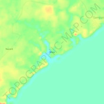 Mapa topográfico Muia, altitud, relieve