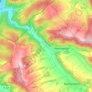 Mapa topográfico Obere Horbachsmühle, altitud, relieve