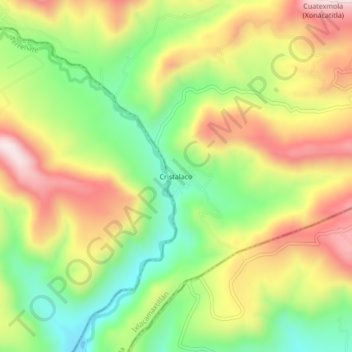 Mapa topográfico Cristalaco, altitud, relieve