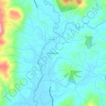 Mapa topográfico Aratingaúba, altitud, relieve