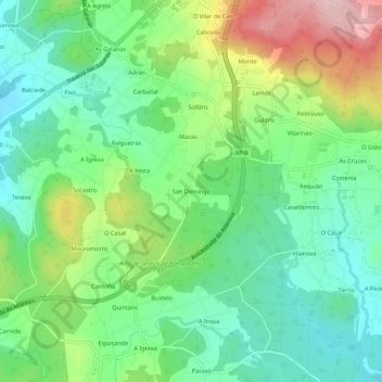 Mapa topográfico San Domingo, altitud, relieve