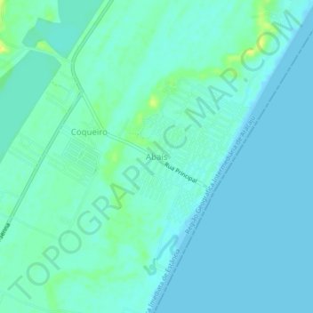 Mapa topográfico Abaís, altitud, relieve