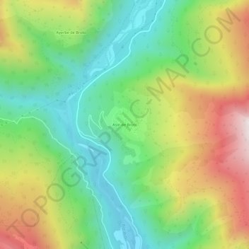 Mapa topográfico Asín de Broto, altitud, relieve