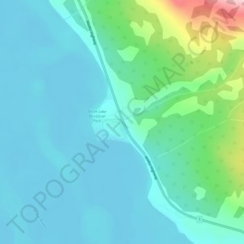 Mapa topográfico Teslin Lake, altitud, relieve