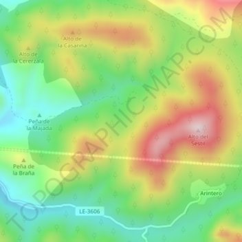 Mapa topográfico Labaño, altitud, relieve