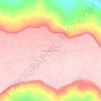 Mapa topográfico Serra do Inácio, altitud, relieve