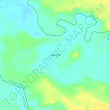 Mapa topográfico Conceição, altitud, relieve