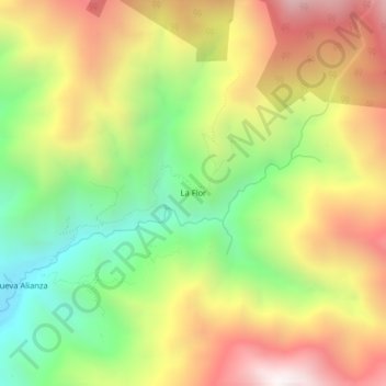Mapa topográfico La Flor, altitud, relieve