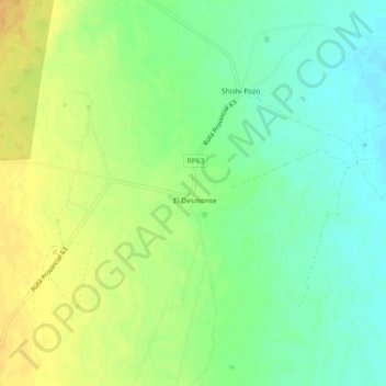 Mapa topográfico El Desmonte, altitud, relieve