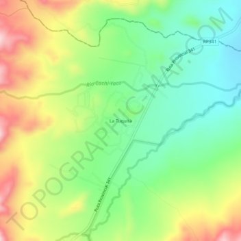 Mapa topográfico La Tuquita, altitud, relieve