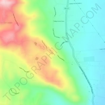 Mapa topográfico Santo Cerro, altitud, relieve