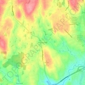 Mapa topográfico Hunting Ridge, altitud, relieve